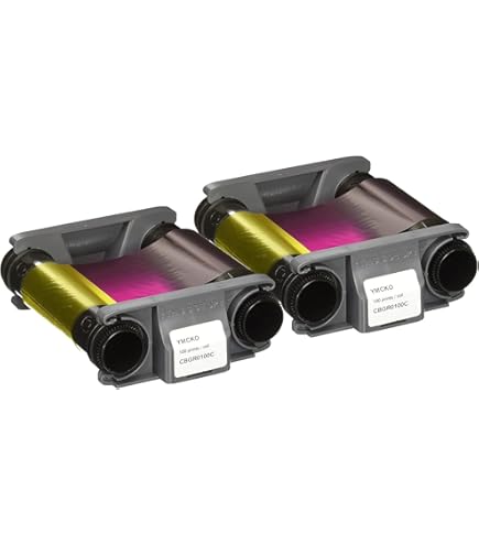 thumbnail image 2 of Compatible YMCKO Ribbon Tape CBGR0100C For Evolis Badgy 100 & Badgy 200 Printers, 100 Images 2 of 10
