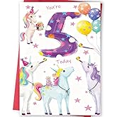 FANCYLUCKY Happy 5th Birthday Card Gift for Girls, Cute 5 Year Old Birthday Decoration for Daughter Granddaughter Niece
