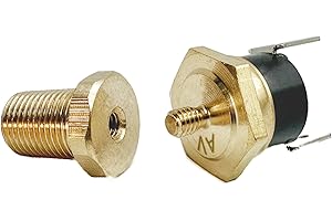 American Volt Electric Radiator Fan Thermostat Switch 1/8" 1/4" 3/8" 1/2" Inch NPT Temperature Sensor Thread-in Push Probe (1/4" NPT, 170'F On - 155'F Off)