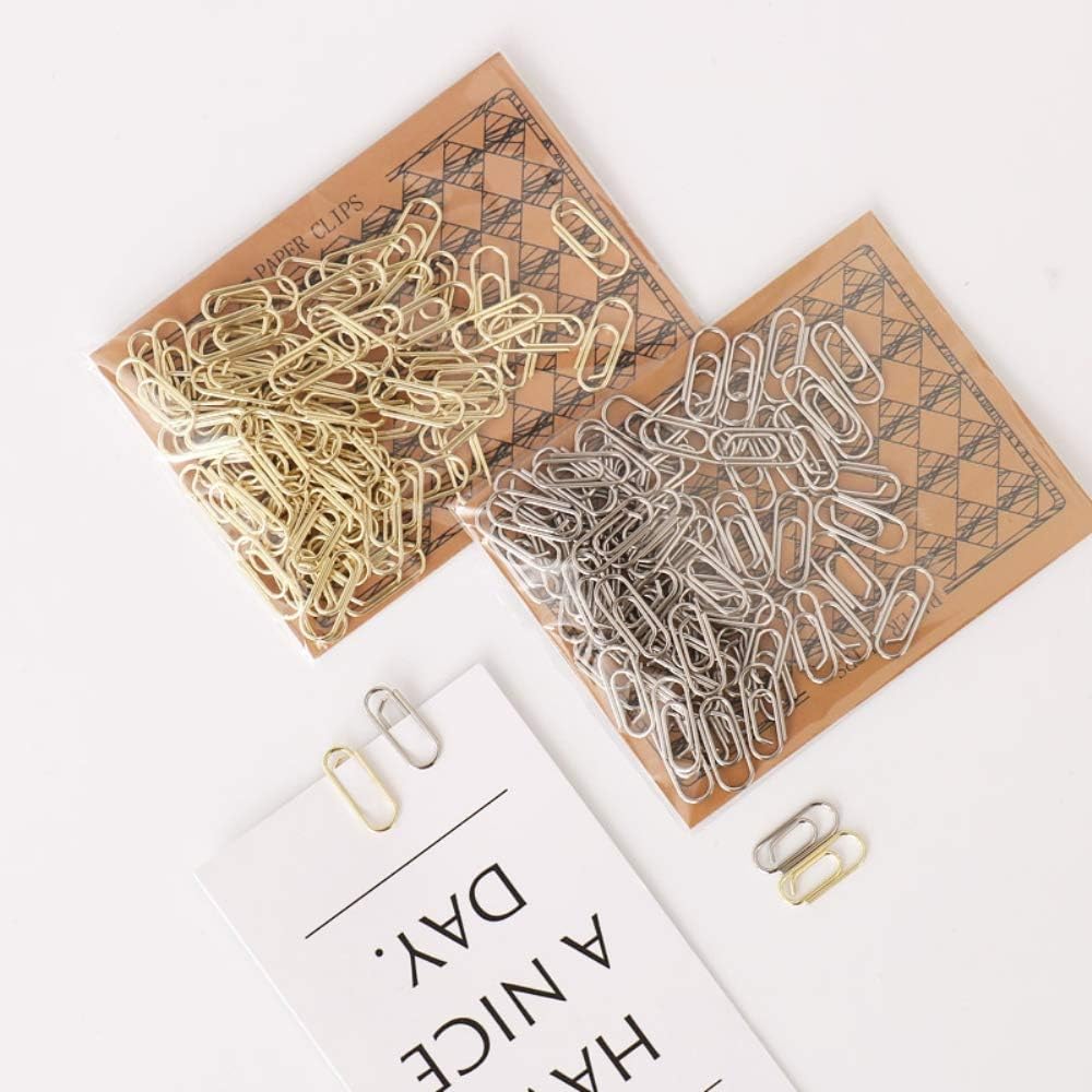 Mini Paper Clips Golden 50Pcs Small Size Metal Paperclip 15mm Gold Nickel Plating Finish Bookmarks for Office Accessories School Stationery Supplies (Gold) - Image 3