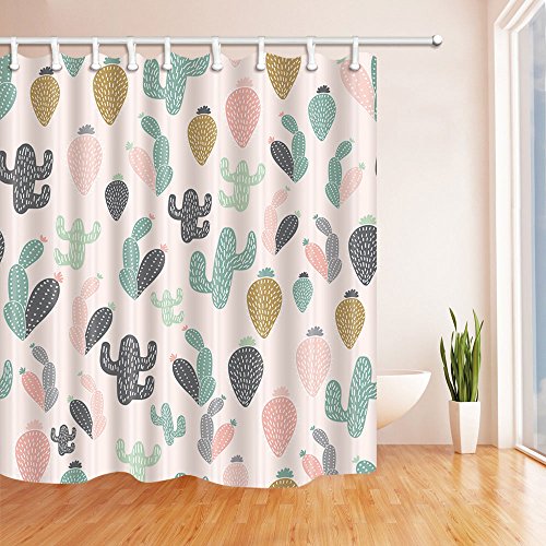 Joe&lory 72 inches cactus shower curtains mildew resistant, p…
