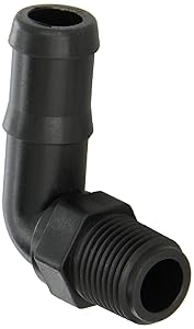Banjo HB050/075-90 Polypropylene Hose Fitting, 90 Degree Elbow, 1/2" NPT Male x 3/4" Barbed