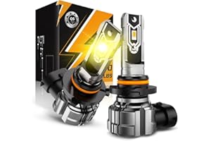 Auxbeam Q5 Series H10 9140 9145 LED Fog Light Bulbs, 10000LM 400% Brighter H10 9040 9045 Fog Lights LED Bulbs, 3000K Golden Y