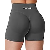 YEOREO Hidden Scrunch Workout Shorts Vision Women Seamless Gym Shorts High Waist Yoga Shorts