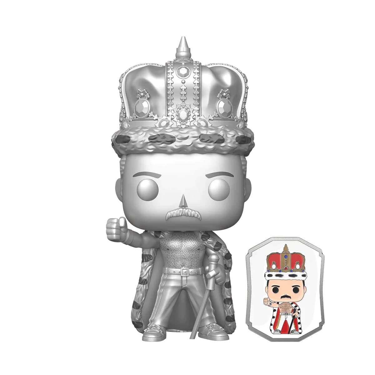 Funko Queen King Freddie Mercury Platinum Exclusive Pop! with Pin 184