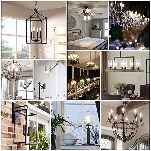 LEOOLS E12 Candelabra LED Bulbs Dimmable 60W Equivalent LED Chandelier Light Bulbs 6W Daylight White 4000K 700LM CA11 Vintage LED Filament Candle Bulb with Decorative Candle Base 6 Packs