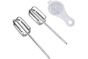 AUNMAS Electric Hand Mixer Attachments, Replacement Beaters with 304 Stainless Steel Blades for Black and Decker and Mixers