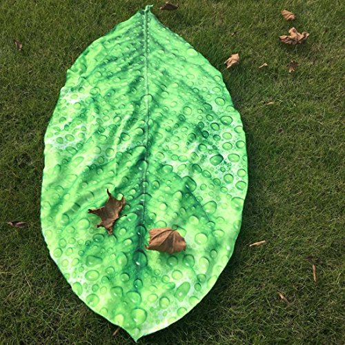 Usstore 1PC Ellipse Leaf Shape Tapestry Beach Towel Mat Wall Hanging Bathing Suit wall Art Bedspread Cloth Mat Throw Decor (D) - Thumbnail 5