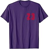 Red Number 23 Team Junior Sports Numbered Uniform T-Shirt