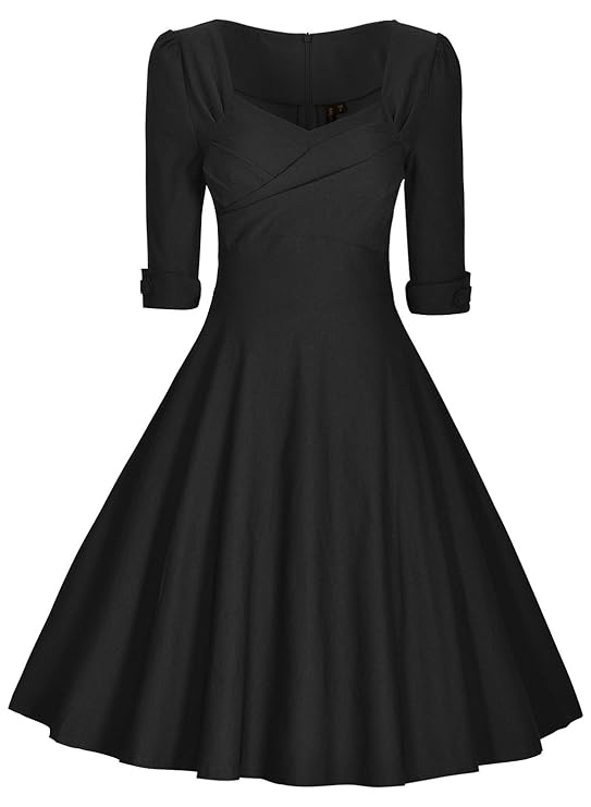 Miusol Damen Elegant Kurzarm Business Rockabilly Cocktailkleid Retro 50er Jahre Party Stretch Kleid