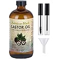 VRJEUGO Jamaican Black Castor Oil, Organic Castor Oil Cold Pressed Unrefined Glass Bottle,Rich in Vitamin E, Omega Fatty Acids and Minerals for Hair & Skin, Bold Lashes & Brows, Nail Care 16OZ
