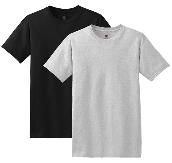 Hanes Men's 4Pack Crew Neck Tagless BlackGrey Undershirts Crewneck T