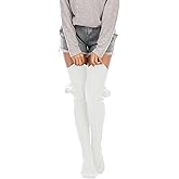 WODECASA Women's Cable Knitted Thigh High Socks Leg Warmers Extra Long Warm Over Knee High Winter Stockings
