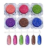 NICOLE DIARY 6Colors 1g/Box Holographic Laser Powder Nail Glitter Gorgeous Glitter Powders