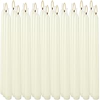 TLNFHRPI 30 Pack of 10-Inch Ivory White Taper Candles - Unscented and Smokeless Long Burning