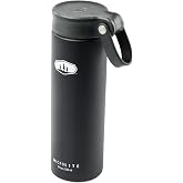 GSI Outdoors, MicroLite Twist 500 17 fl.oz. Vacuum Insulated Stainless Steel Water Bottle, Black