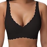 Yadalky Women's Seamless Bras Wirefree, Deep V Petal Bralette No Underwire Plunge Everyday Bras Wireless Sports Bra