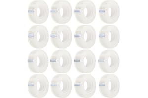 AMKIOKIO 16 Rolls Transparent Tape Refills, 1'' Core, Clear Tape, All-Purpose Transparent Glossy Tape for Office, Home, Schoo