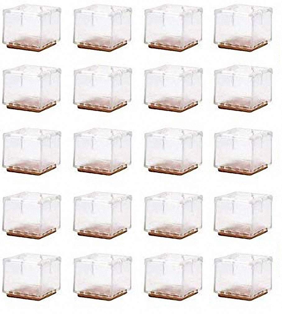 20 Pcs Silicone Chair Leg Caps Floor Protector Round Square Furniture Feet Covers