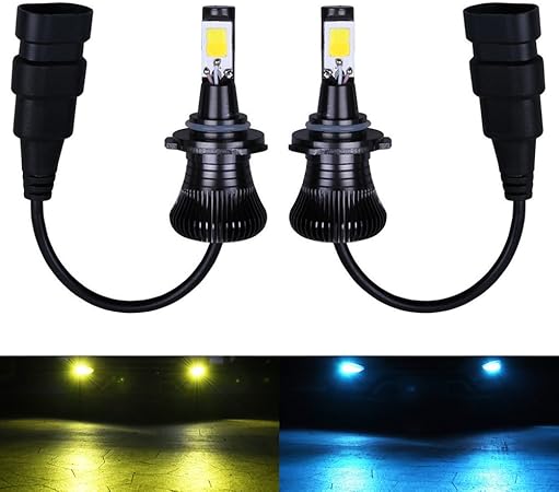 Amazon 1797 Ledフォグランプ Hb4 Hb3 イエロー アイスブルー 2色 フォグランプ 9005 9006 黄色 ブルー 青 ２色切り替えタイプ Hb3 Hb4 Led フォグ Ledバルブ 12v 車用 Cobチップ搭載 2800lm 30w 2個セット 6ヶ月保証付 フォグランプ 車 バイク