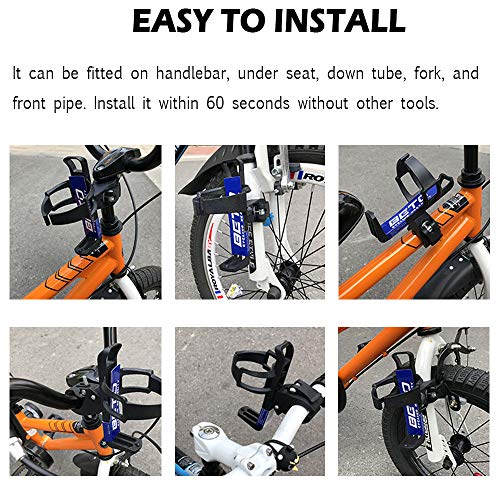 LIPROFE 2 PCS Adjustable Bike Water Bottle Holder Mountain Road Bicycle No Screws Bottle Cage Rack 360 Degree Rotating