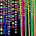 Glow Party Supplies, ZALALOVA 125.3ft Neon Party Supplies Neon Streamers Paper Garland Hanging Decor UV Black Light Reactive Party Supplies, Colorful Neon Fluorescent Balloons for Birthday Party