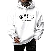 SweatyRocks Men's Casual Hooded Sweatshirt Letter Print Long Sleeve Drop Shoulder Pullover Tops