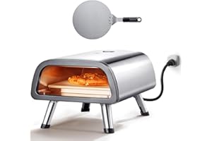 VEVOR 12" Electric Pizza Oven Countertop, Stainless Steel Pizza Maker Machine with Pizza Stone and Spatula, Heats up to 850°F