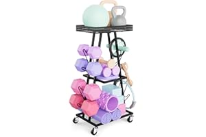 Iirios Dumbbell Rack, Weight Rack for Dumbbells, Compact A-Frame Home Gym Space Saver, Home Gym Storage Rack for Yoga Mat Kettlebells and Strength Training Equipment, Weight Storage Holder Rack for