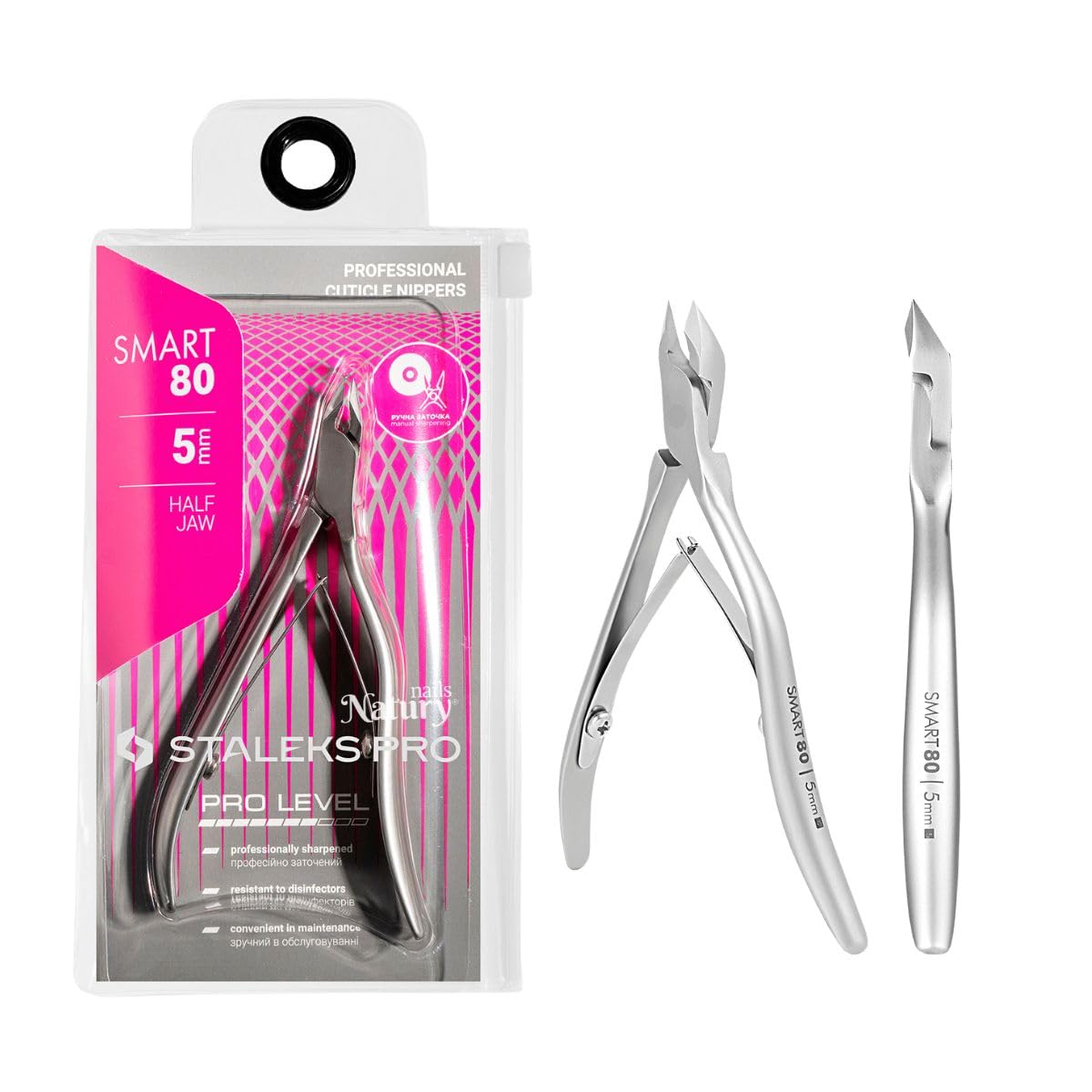 STALEKS PRO for Natury Nails Professional Cuticle Pliers 5 mm Stainless Steel Smart 80-5