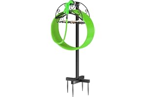 Surprizo Garden Hose Holder Freestanding, Heavy Duty Water Hose Holder Stand with Storage Rack, Extra Thick Metal Hose Storage Hose hanger for Outside Yard