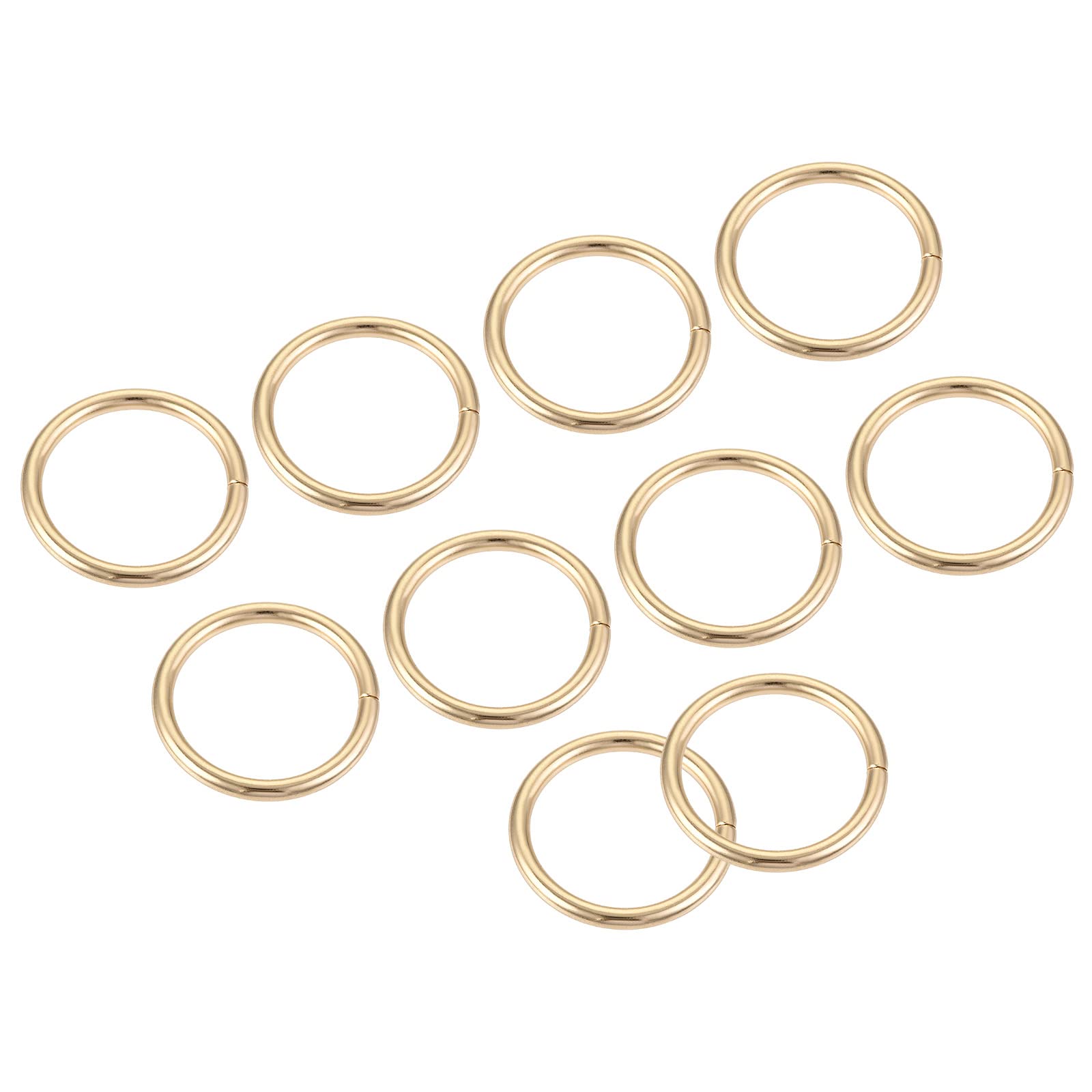 METALLIXITY Metal O Ring Buckles (25x3mm) 20pcs, Non-Welded Round Rings - for Craft DIY Bags Handbags Belts, Gold Tone