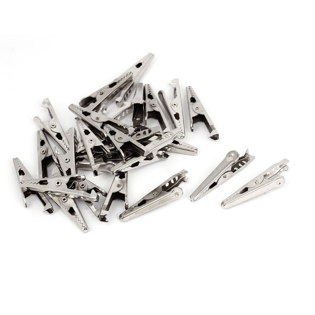 Sourcingmap Metal Alligator Crocodile Clip Clamps Testing Probe 26pcs Silver Tone