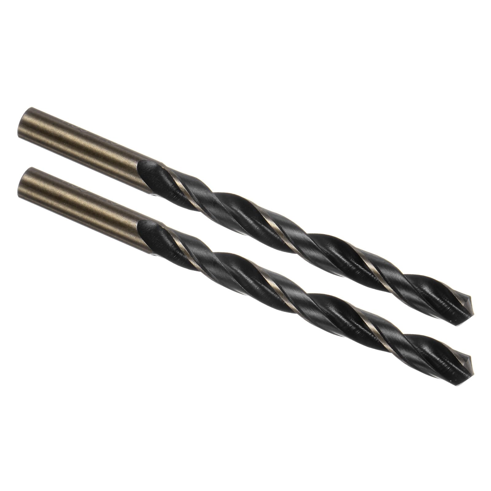 Kozelo 2pcs Twist Drill Bit - [7.5mm/0.3"] Titanium & Nitride Coated High-Speed Steel Round Shank Jobber Bit Set for Metal Wood Plastic Steel Use, 80mm/3.15" Blade Length