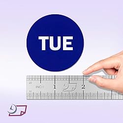 2" Round Day of The Week Blue Color Coding Dot