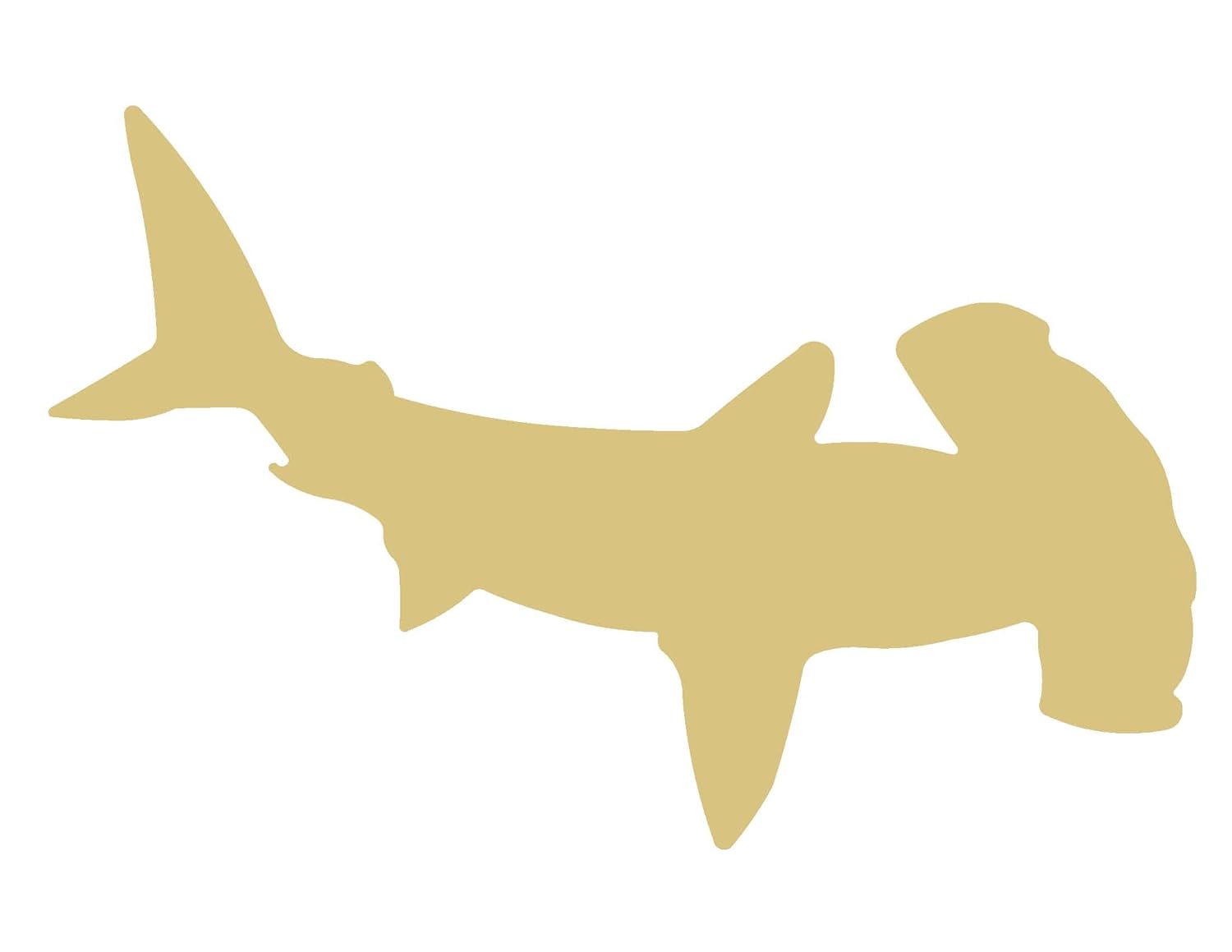 Hammerhead Shark Unfinished MDF Wood Cutout Variety of Sizes USA Made Nautical Decor (12")