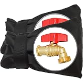 POROLIR Outdoor Faucet Covers for Winter Freeze Protection, Upgraded Thicken 8.5" H x 6.1" W Outside Garden Faucet Socks for Winter Waterproof Reusable Hose Bibs Insulated Spigot Cover, 2 Pack Black