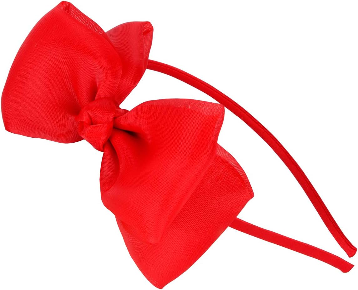 HoveBeaty Bow Hairband Soft Elastic Lace Bowknot Headband for Women and Girls, Perfect Hair Accessories for Party and Cosplay (Red)