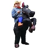 HIYAPATY Inflatable Horse Costume Cowboy Rider Adult Size Halloween Party Outfit