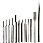 Mayhew Tools Select 61040 Punch and Chisel Set, 12-Piece, black, one size