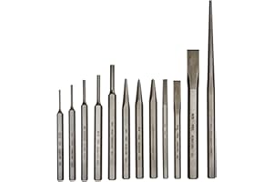 Mayhew Tools Select 61040 Punch and Chisel Set, 12-Piece, black, one size