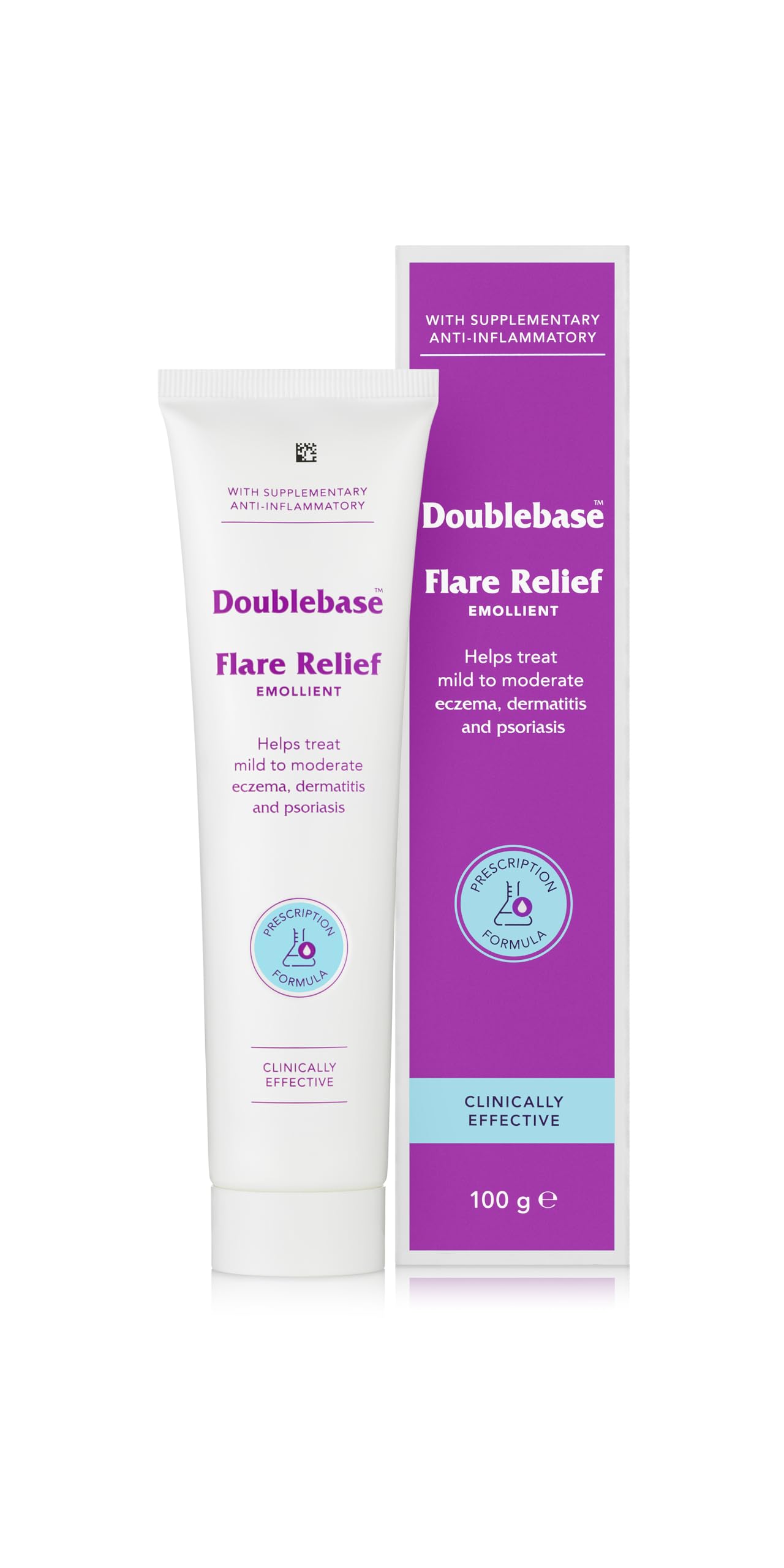 Doublebase Flare Relief Emollient for the Treatment and Relief of Dry Skin Conditions Such as Eczema, Psoriasis and Dermatitis, 100g Tube