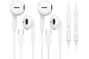TECHAIRLINE 2 Packs USB C Headphones for iPhone 17/16/15 Pro Max iPad Plus Type C Earphones with Microphone Volume Control USB C Wired Earbuds USB Type C Earphone for Samsung S25 Ultra S24 S23 S22 S21 S20 A55