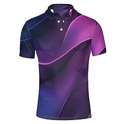 HUGS IDEA T-Shirts for Men Blue Purple Gradient