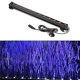 Aquarium Air Stone Bar with Blue LED Lighting, GOOBAT LED Bubbler Curtain for Fish Tank, 12-Inch