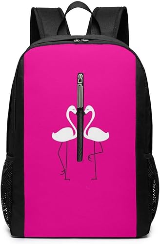 Amazon フラミンゴのカップル リュック バックパックリュックサック 大容量 Pcバッグ レジャーバッグ 旅行カバン 登山リュック ビジネス リュック ユニセックス おしゃれ 人気 17インチ Na メンズ