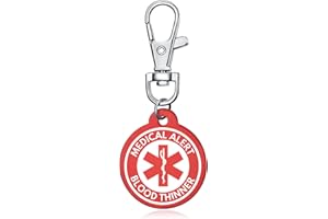 YOTHIWAD Medical Alert Keychain for Women Men,Medical ID keychain with Free Laser Engraving Red Light Suitable for Bags Cloth