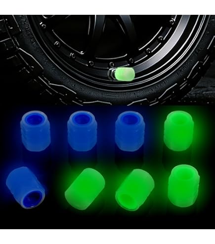 XIRUJNFD Bouchons De Valve Pneus Voiture Fluorescent 20pcs - Lumineux Nuit, Universels Pour Auto Moto Velo