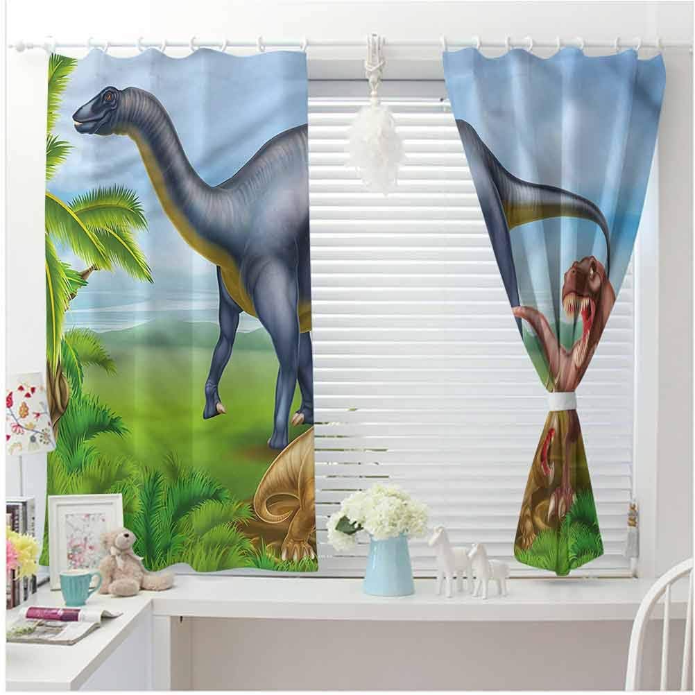 RenteriaDecor Dinosaur Blackout Curtains for Bedroom Various Animals