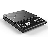 KitchenTour Coffee Scale with Timer - Digital Multifunction Weighing Scale with 3kg/0.1g High Precision - Pour Over Drip - Es